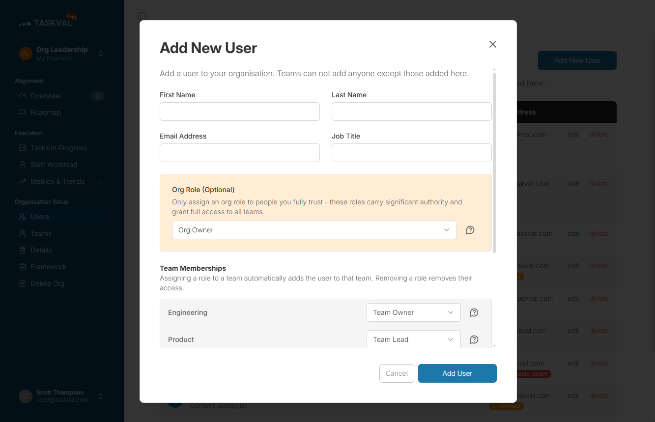User Role Assignment