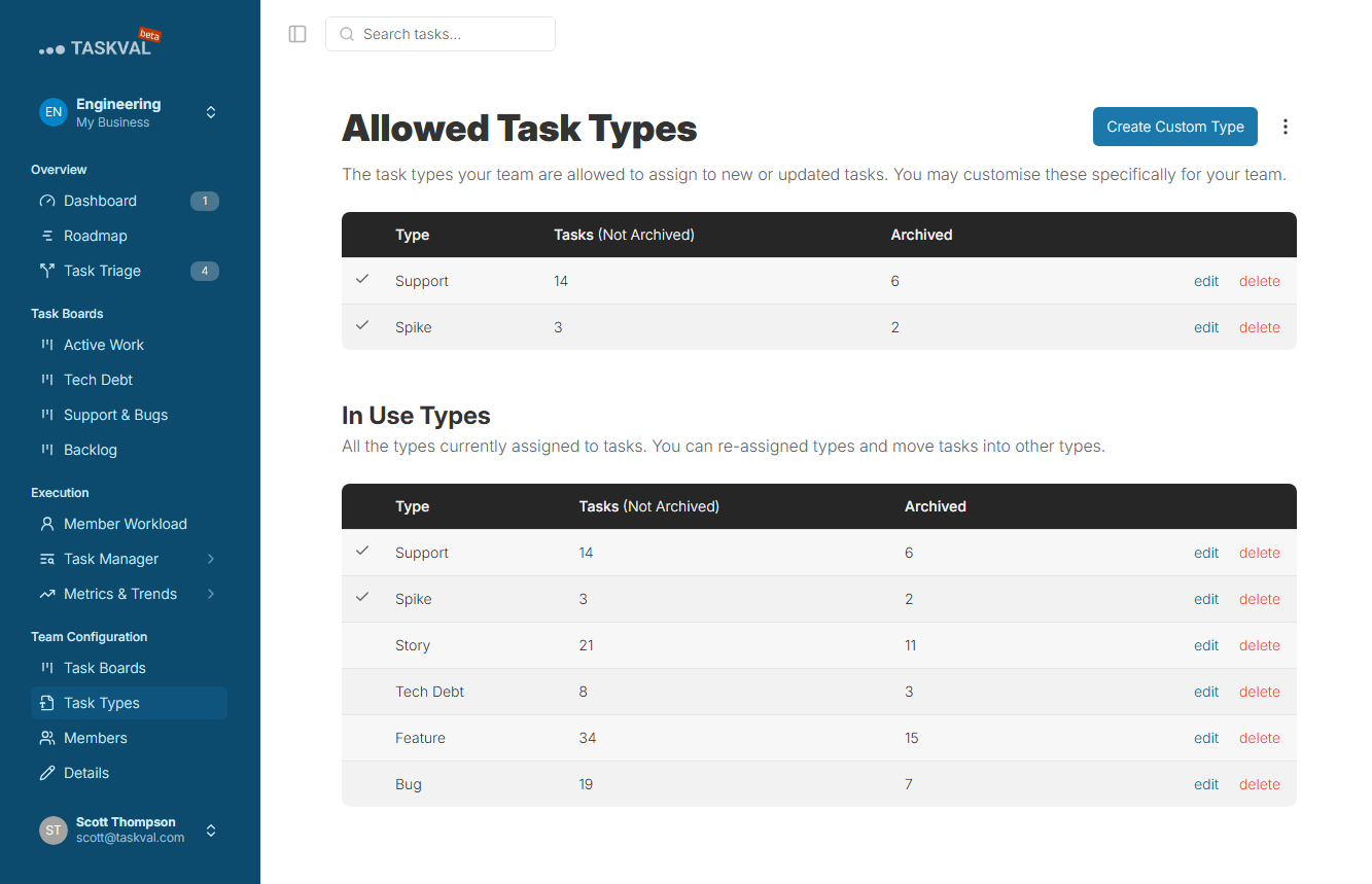 Custom Task Types